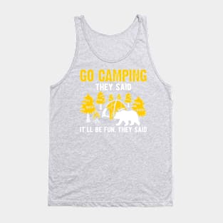 Funny Camping Joke Design Tank Top